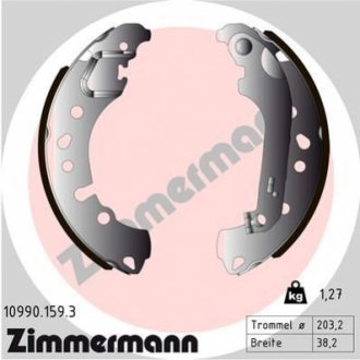 Гальмівні колодки барабанні ZIMMERMANN 10990.159.3 (фото 1)