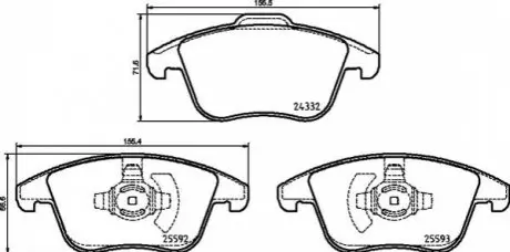 Тормозные колодки дисковые P24 211 BREMBO P24211 (фото 1)