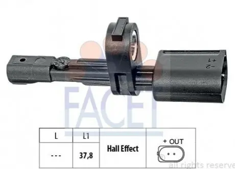 Датчик ABS Audi A4, A5, A6, A7, A8, Q5, R8/VW PHAETON 02 - передн FACET 210015