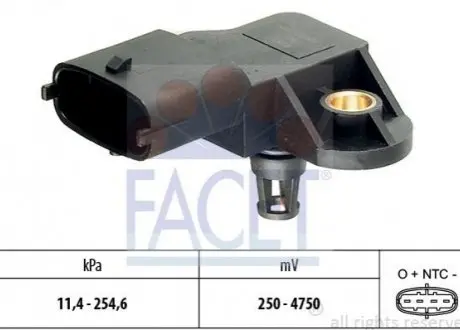 Датчик тиску наддуву (4 конт.) FIAT DUCATO/IVECO DAILY III 2.3D/2.8D 99- 10.3110 FACET 103110