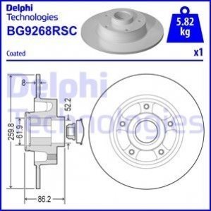 Тормозной диск с подшипником Delphi BG9268RSC (фото 1)