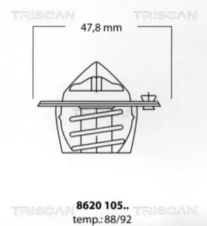 Термостат 92C° Chevrolet/Ford/Opel/VAG TRISCAN 862010592