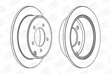 Тормозной диск задний CHRYSLER SEBRING/ DODGE AVENGER, CALIBER/ JEEP COMPASS, PATRIOT CHAMPION 562857CH