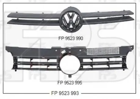 Решетка пластиковая передняя VW Golf IV 97- FPS FP 9523 993