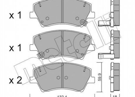 Комплект гальмівних колодок (дискових) 22-1092-0 Metelli 2210920 (фото 1)