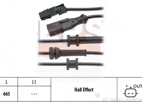 Датчик ABS зад. RENAULT LAGUNA II 1.6-3.0 03.01- EPS 1.960.154