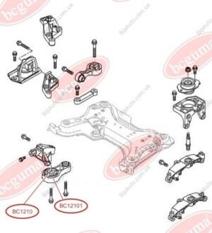Сайлентблок подушки двигателя нижняя 87.8*16.5*53 BCGUMA BC GUMA BC12101