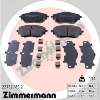 KLOCKI HAMULC. TOYOTA C-HR 16- PRZУD ZIMMERMANN 22782.185.2