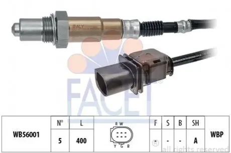 Лямбда-зонд (5 конт./400 мм) Berlingo 1.6HDi 10-/Jumper 3.0HDi 06-/Astra H 1.9CDTi 04-12 FACET 108394