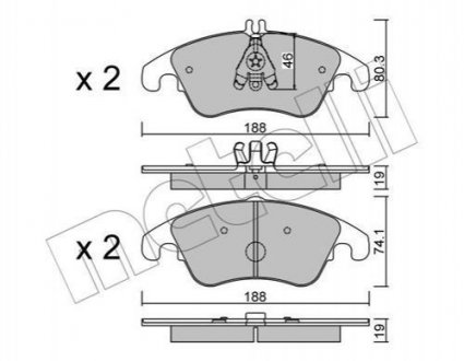 Комплект тормозных колодок, дисковый тормоз Metelli 22-0775-2 (фото 1)
