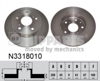 Тормозной диск NIPPARTS N3318010 (фото 1)