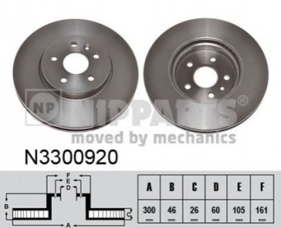 Тормозной диск NIPPARTS N3300920 (фото 1)