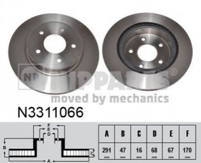 Тормозные диски задн NIPPARTS N3311066 (фото 1)