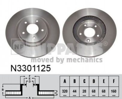 Гальмівний диск NIPPARTS N3301125
