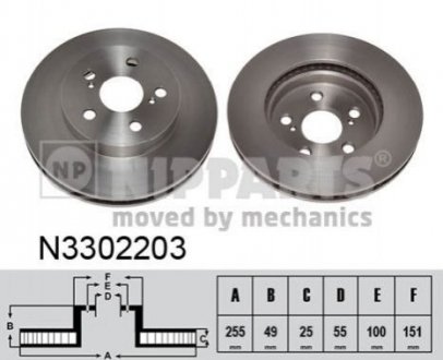 Тормозные диски NIPPARTS N3302203 (фото 1)