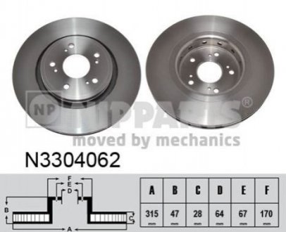 Гальмівні диски NIPPARTS N3304062