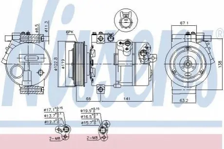Компрессор кондиционера NIS NISSENS 890394