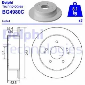 Тормозной диск Delphi BG4980C