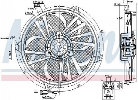 Вентилятор, охолодження двигуна NISSENS 85674 (фото 1)
