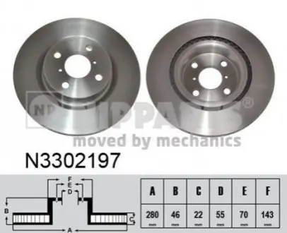 Гальмівний диск NIPPARTS N3302197