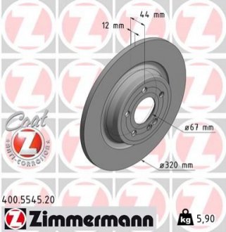 TARCZA HAMULC. MERCEDES W177 A-KLASA 18- TYЈ ZIMMERMANN 400.5545.20 (фото 1)