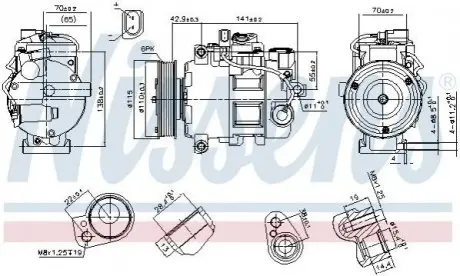 Компрессор, кондиционер NISSENS 89513