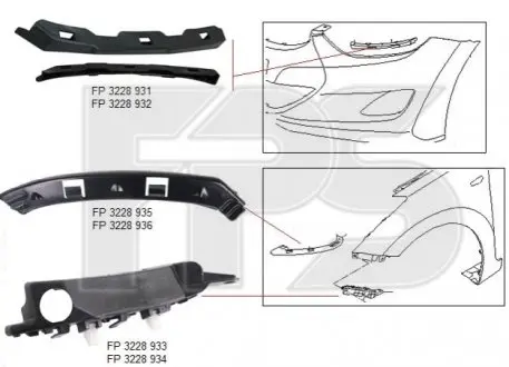 Крепление бампера FPS FP 3228 933