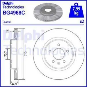 Автозапчастина Delphi BG4968C