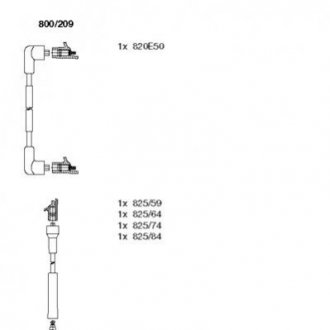 Проводи запалювання Ford Transit 1.6/2.0 86-92 (к-кт) BREMI 800/209 (фото 1)