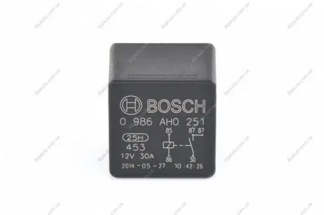 Реле, рабочий ток, Реле 0 986 AH0 251 BOSCH 0986AH0251 (фото 1)