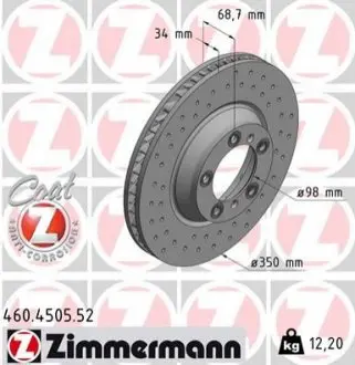 TARCZA HAMULC. PORSCHE PANAMERA 16- PP ZIMMERMANN 460450552