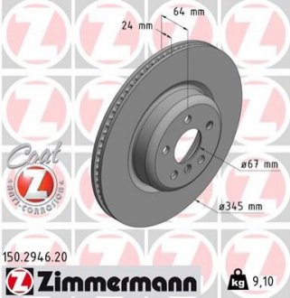Тормозной диск ZIMMERMANN 150.2946.20 (фото 1)
