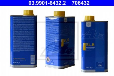 Тормозная жидкость SL.6 DOT 4 1 L ATE 03.9901-6432.2