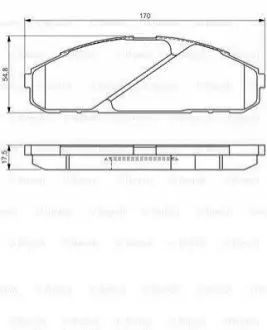 Комплект тормозных колодок, дисковый тормоз BOSCH 0986495171