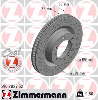 Тормозной диск ZIMMERMANN 590282752 (фото 1)
