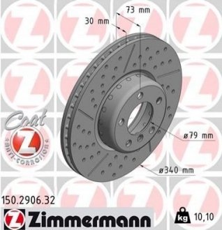 Тормозной диск ZIMMERMANN 150290632