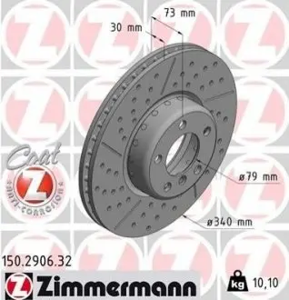 Тормозной диск ZIMMERMANN 150290632