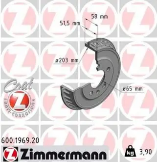 Тормозные барабаны ZIMMERMANN 600196920