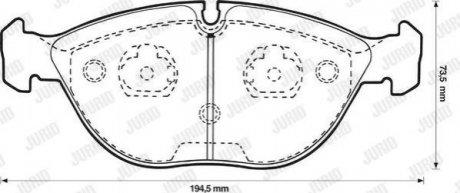 Комплект тормозных колодок, дисковый тормоз Jurid 571872J