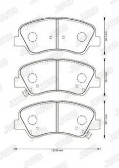 Гальмівні колодки передні KIA Rio, Cerato, Carens / Hyundai Accent, I20, Elantra, Solaris Jurid 573368J