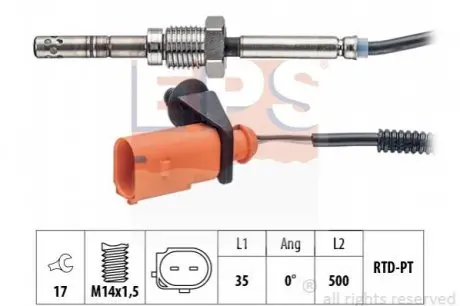 Фото 1 - vw датчик температуры ог crafter 2,0tdi EPS 1.220.159 VW Датчик температуры ОГ Crafter 2,0TDI EPS 1.220.159 (фото 1)