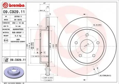 Автозапчастина BREMBO 09.C929.11 (фото 1)