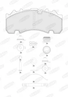 Комплект тормозных колодок, дисковый тормоз BERAL BCV29265TK