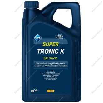 Фото 1 - моторна олива SuperTronic K 5W-30 5L ARAL 15DBCF Моторна олива SuperTronic K 5W-30 5L ARAL 15DBCF (фото 1)