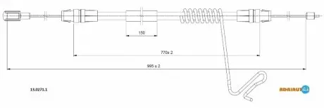 Трос остановочных тормозов ADRIAUTO 13.0271.1 (фото 1)
