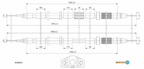 OPEL Трос ручного тормоза Corsa D (5-двер.) ADRIAUTO 33.0252.1 (фото 1)