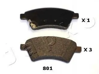 Комплект гальмівних колодок, дискове гальмо JAPKO 50801
