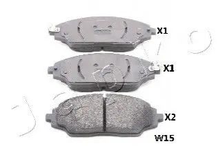 Комплект гальмівних колодок, дискове гальмо JAPKO 50W15 (фото 1)