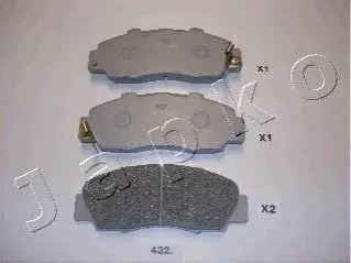 Комплект гальмівних колодок, дискове гальмо JAPKO 50432