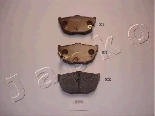 Комплект гальмівних колодок, дискове гальмо JAPKO 51595